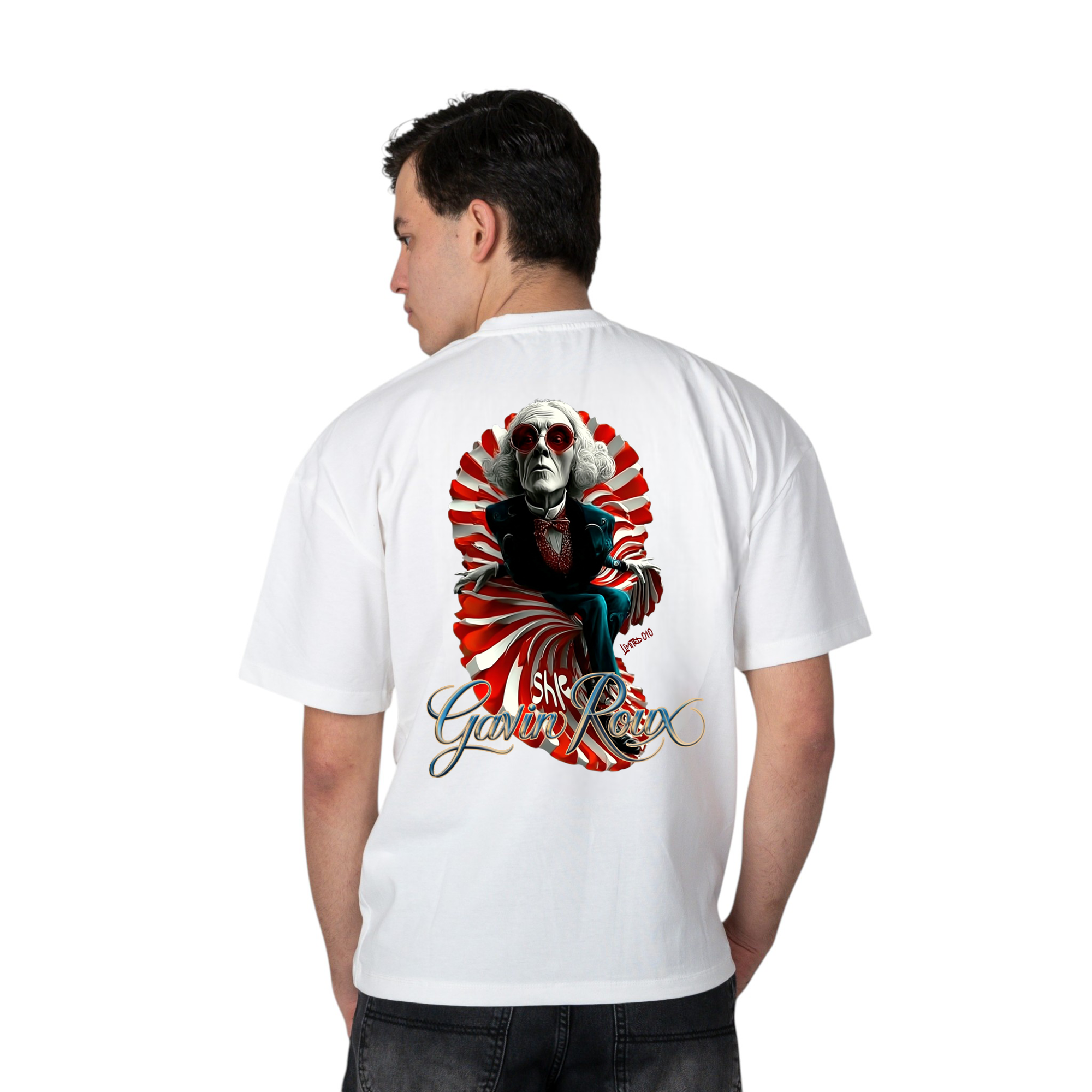 Gavin Roux "She" Limited T-Shirt 010 – Maglietta oversize unisex in cotone con stampa artistica