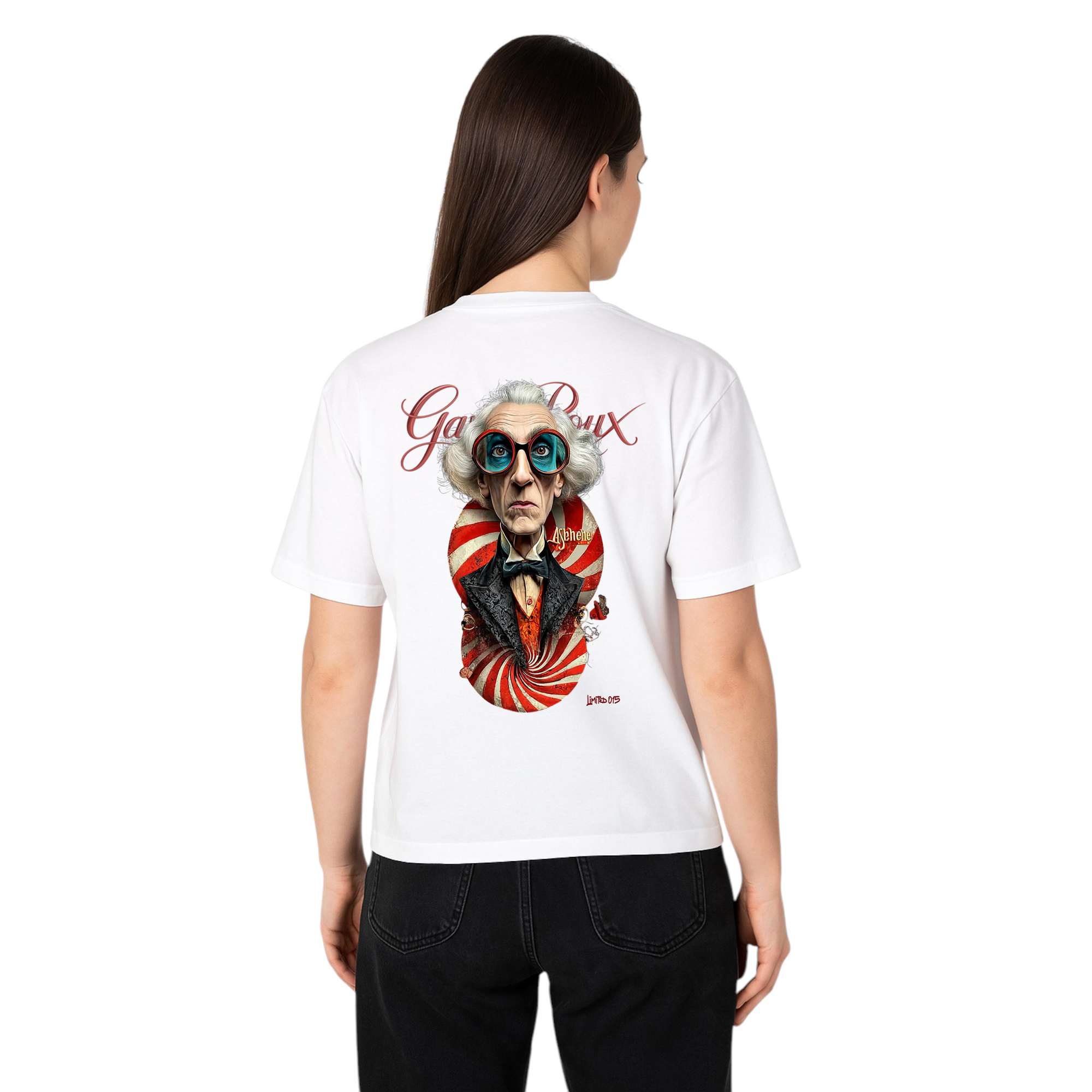 Gavin Roux Asheneye T-Shirt – Maglietta oversize unisex in cotone con stampa artistica LIMITED 015